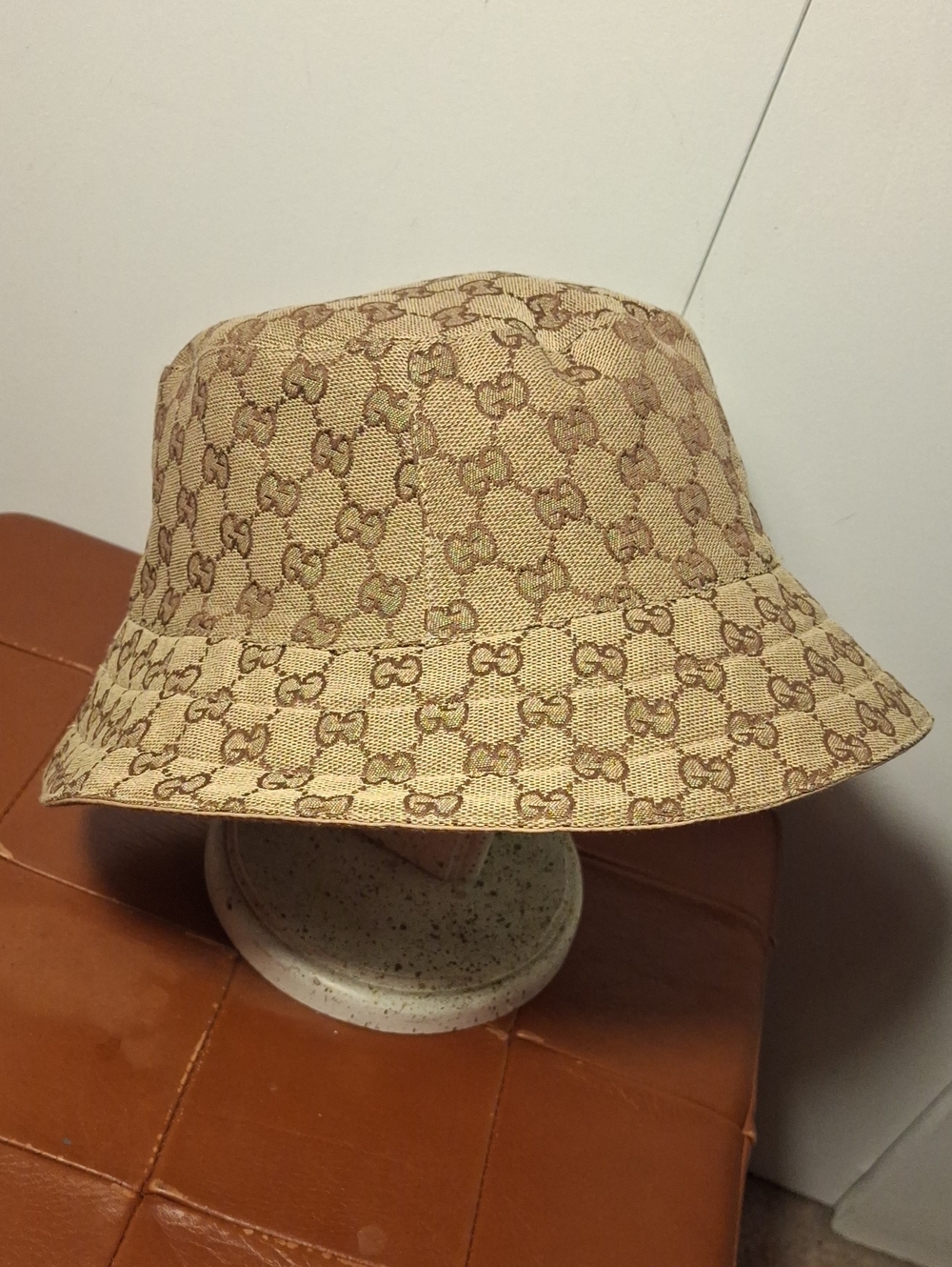 Gucci Two-sided Tan GG Canvas Bucket Hat